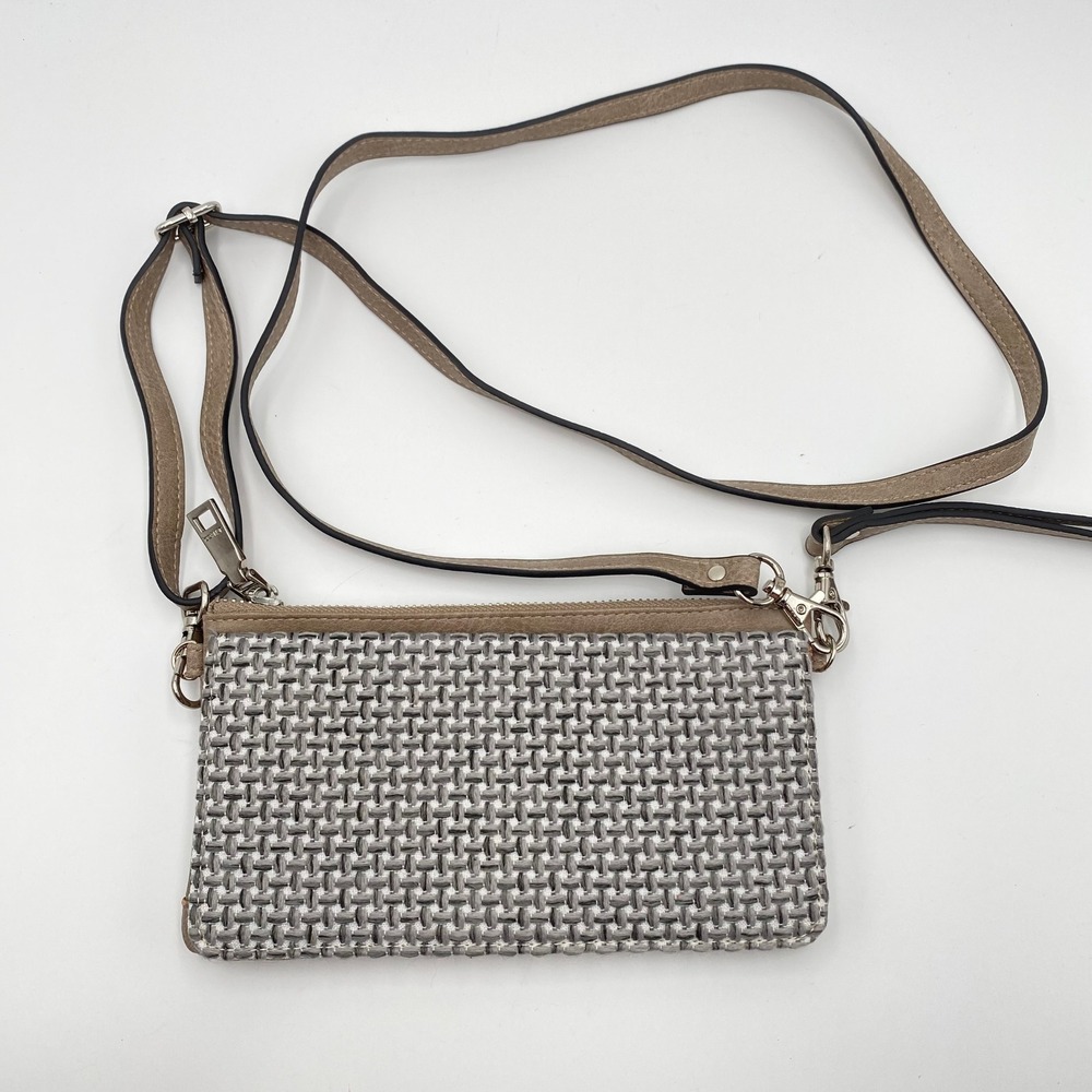 JEN&CO Woven Crossbody Wallet Clutch Organizer Card Slots ID Window Strap